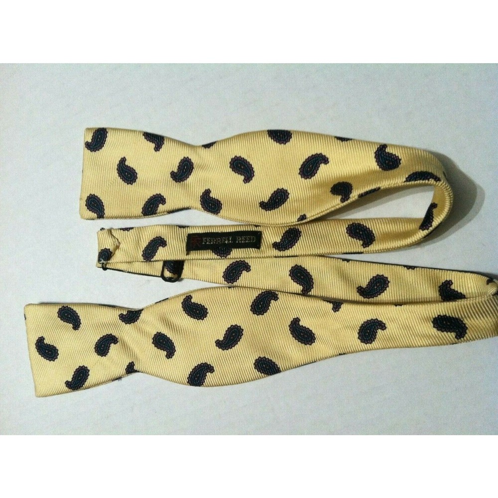 FERRELL REED MENS YELLOW 100%SILK BOW TIE